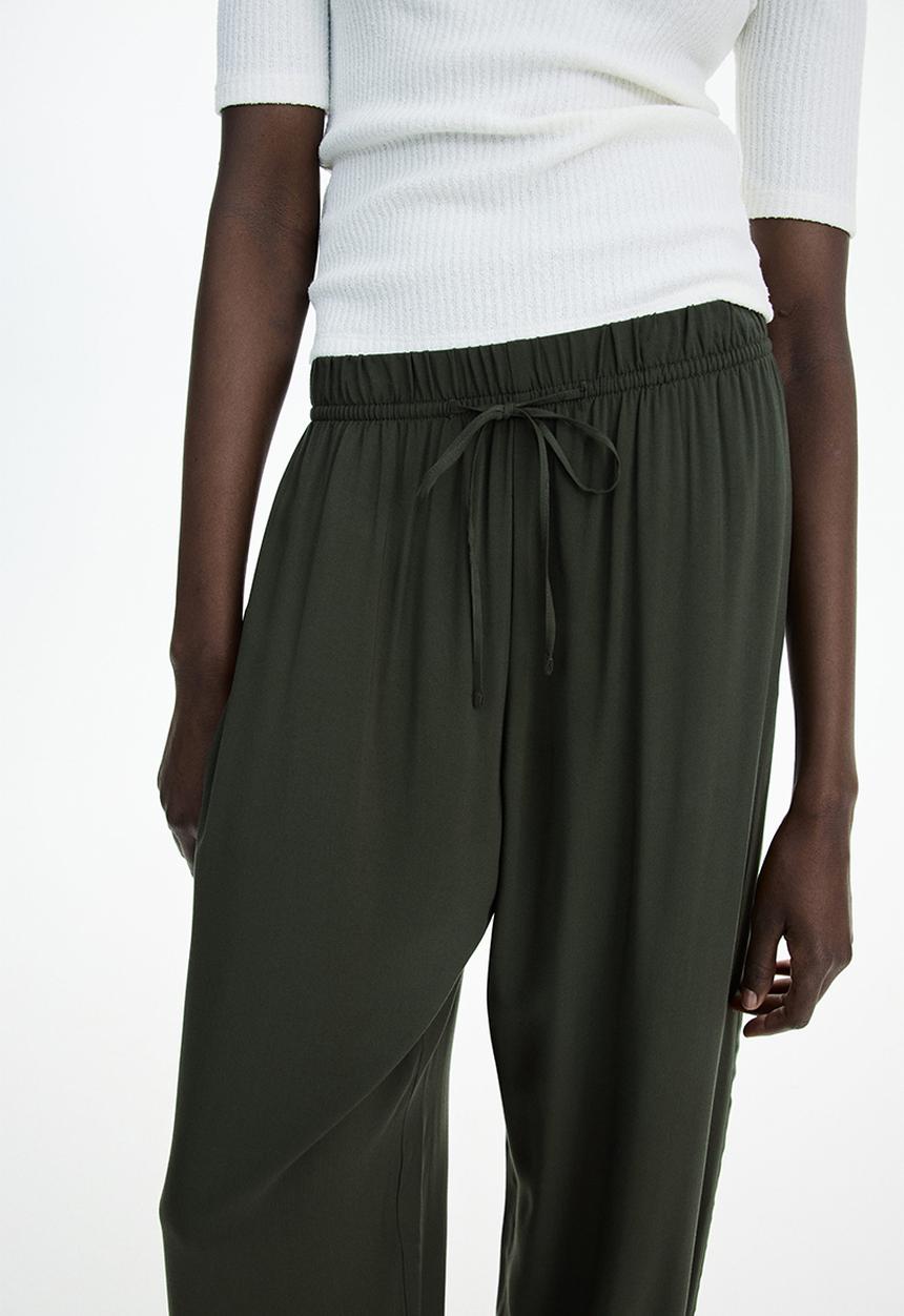 H&M - Wide pull-on trousers - dark green