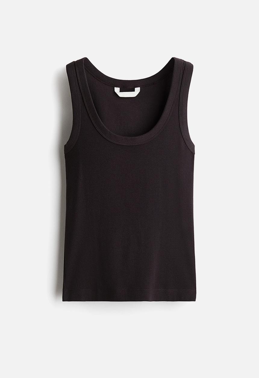 H&M - Fitted vest top - dark brown 