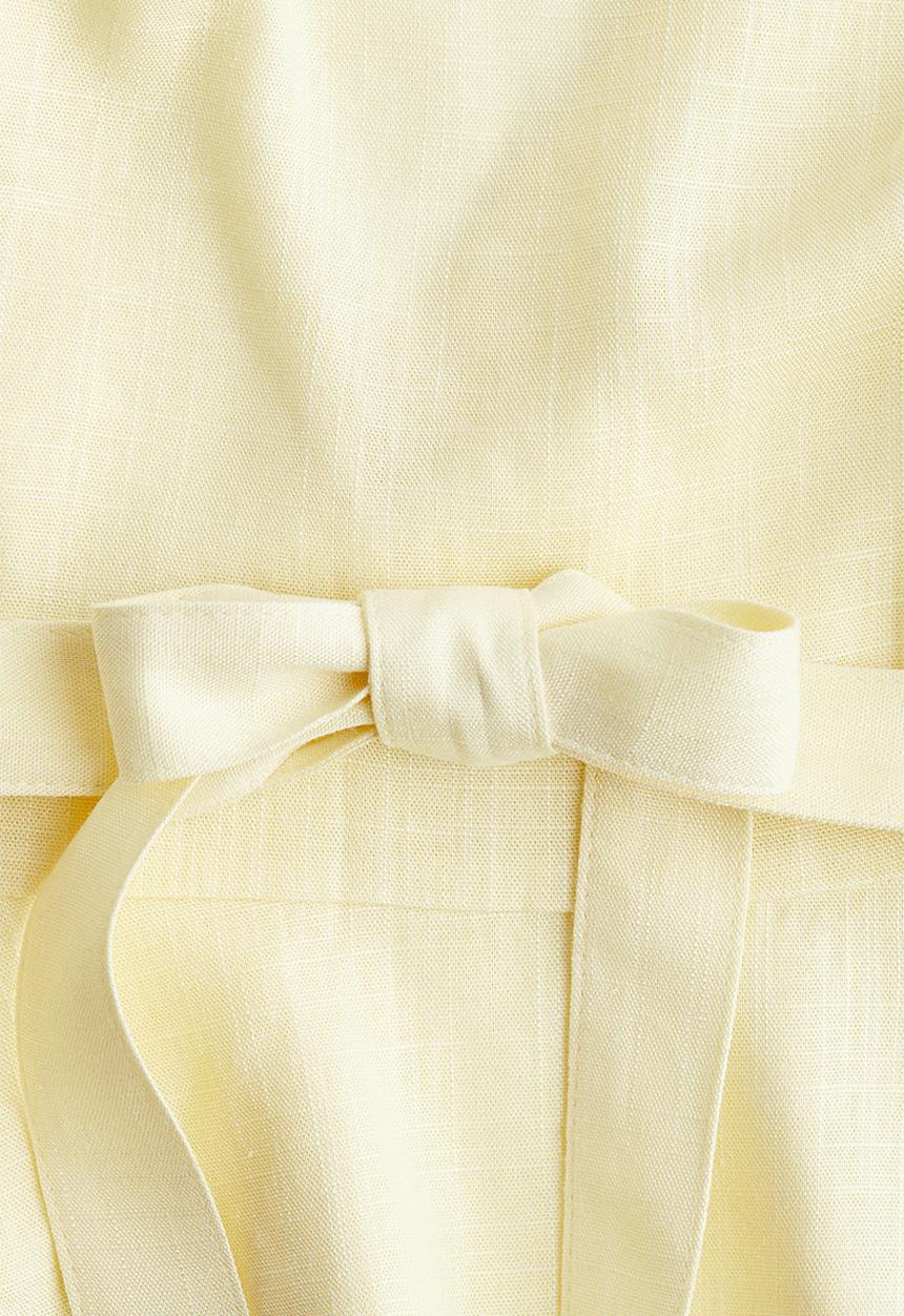 H&M - Linen-blend blouse - pale yellow