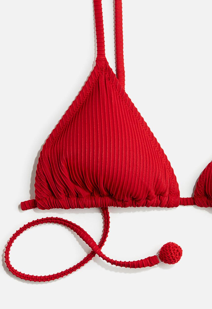 H&M - Padded triangle bikini top - red