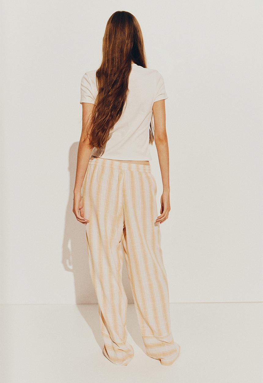 H&M - Ribbed T-shirt - white/pasta