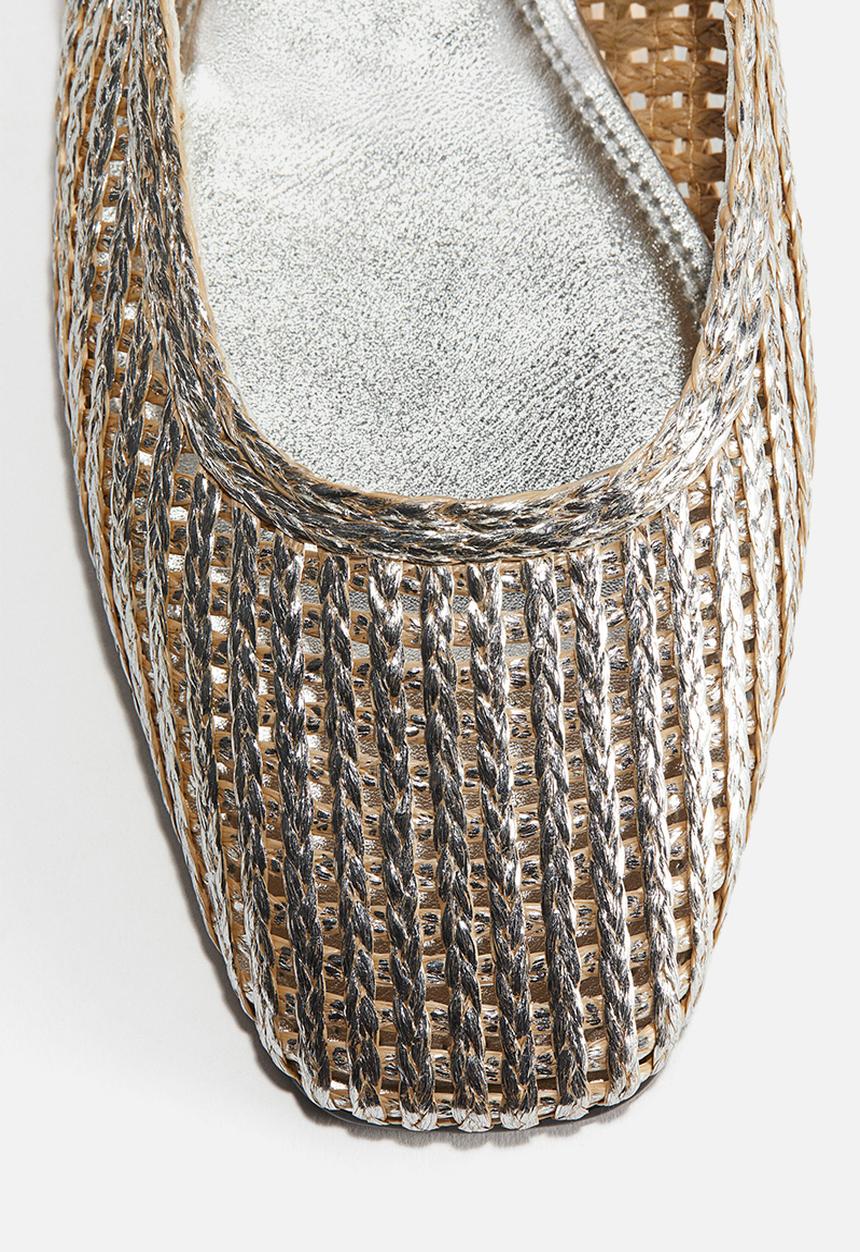 H&M - Straw mary janes - beige & silver coloured 