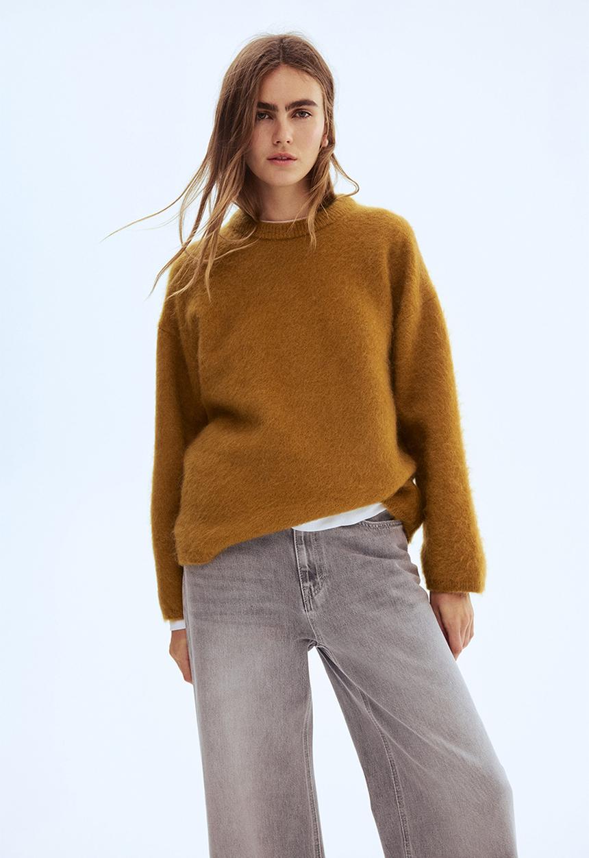 H&M - Oversized mohair-blend jumper - mustard yellow