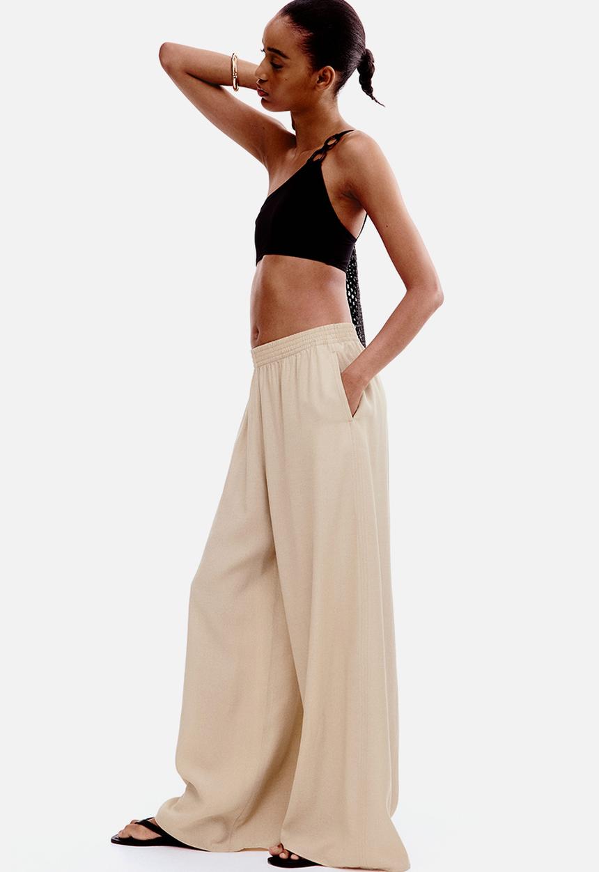 H&M - Wide pull-on trousers - beige