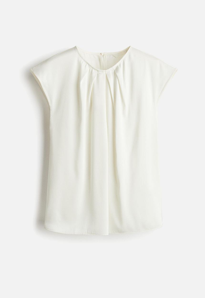 H&M - Pleat-front blouse - white