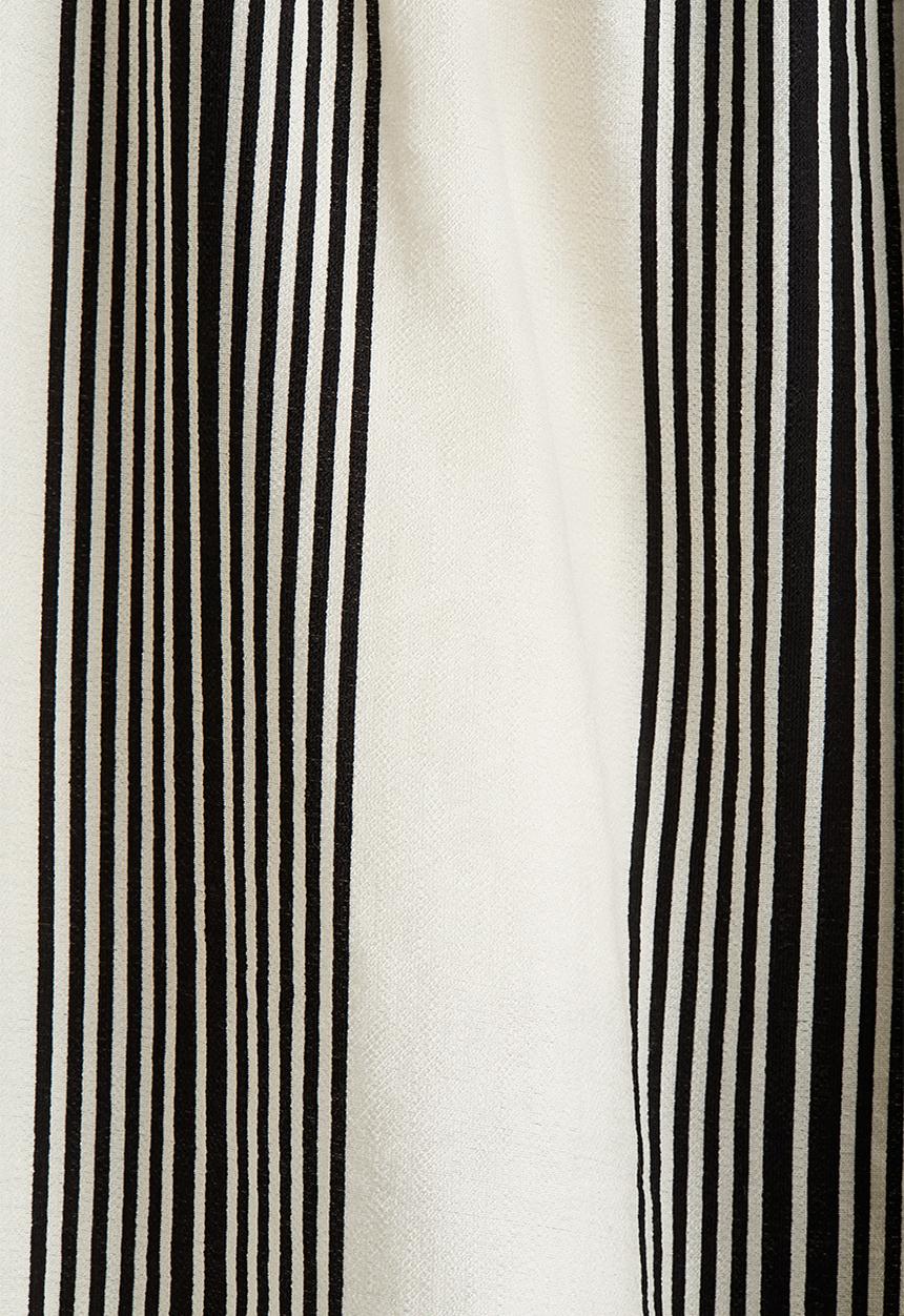 H&M - Wide pull-on trousers - cream & black striped 