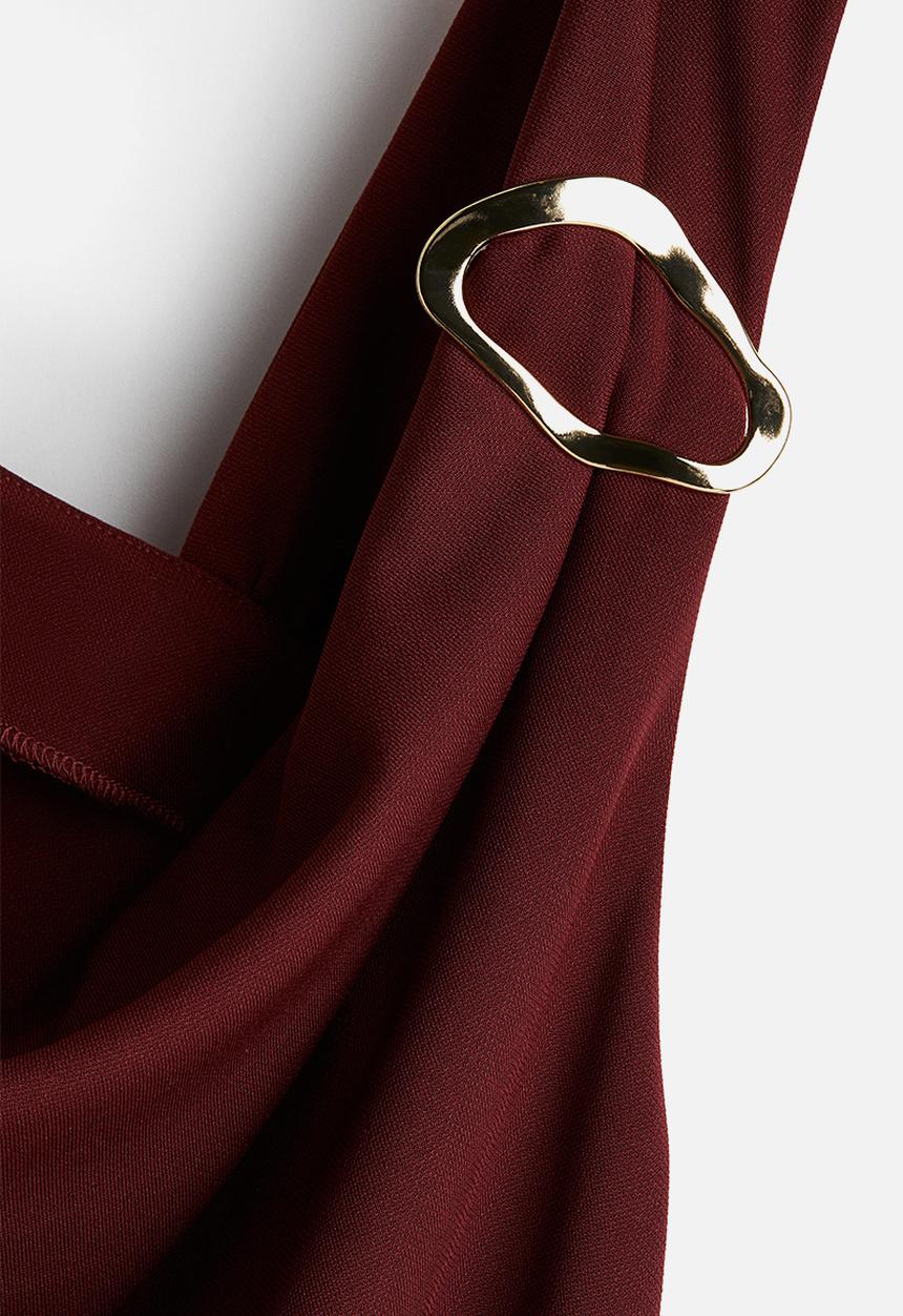 H&M - Draped dress - burgundy