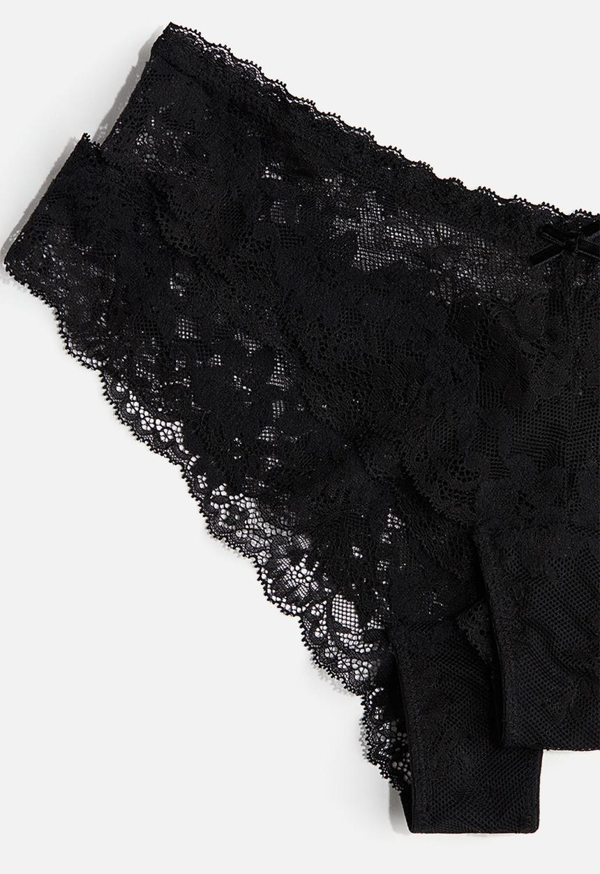 H&M - 2 Pack lace brazilian briefs - black