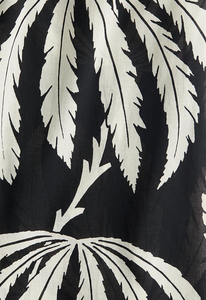 H&M - Cotton drawstring trousers - black/palm trees
