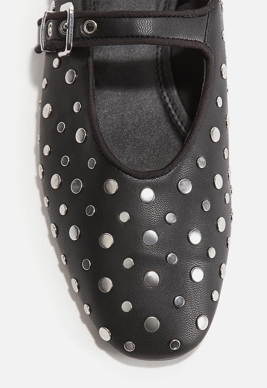 H&M - Studded mary jane ballet pumps - black