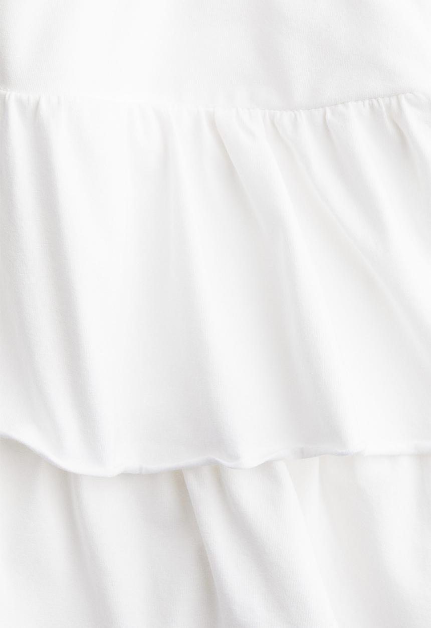 H&M - Tiered jersey mini skirt - white