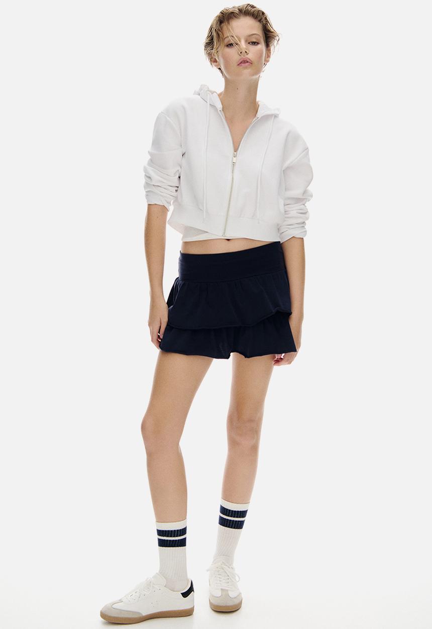 H&M - Tiered jersey mini skirt - navy blue