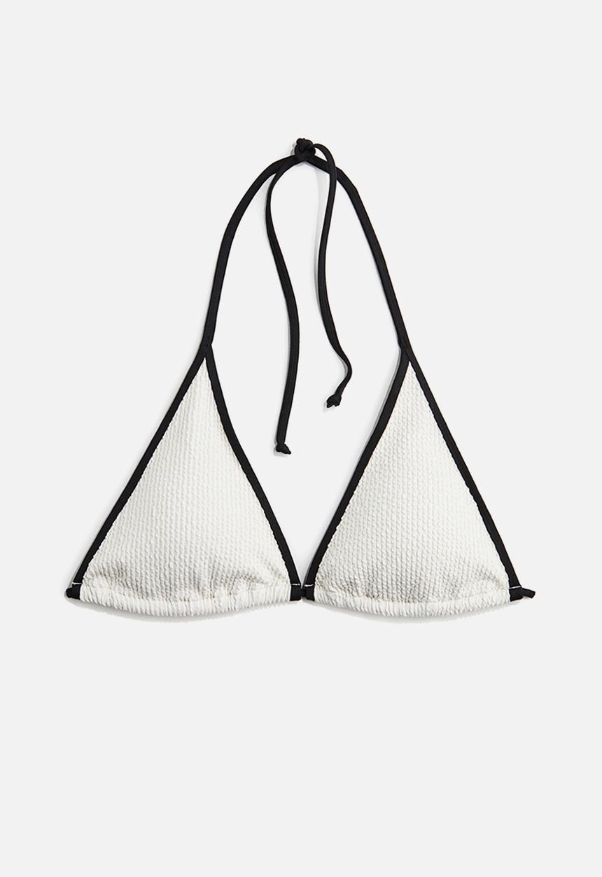 H&M - Padded triangle bikini top - white/black