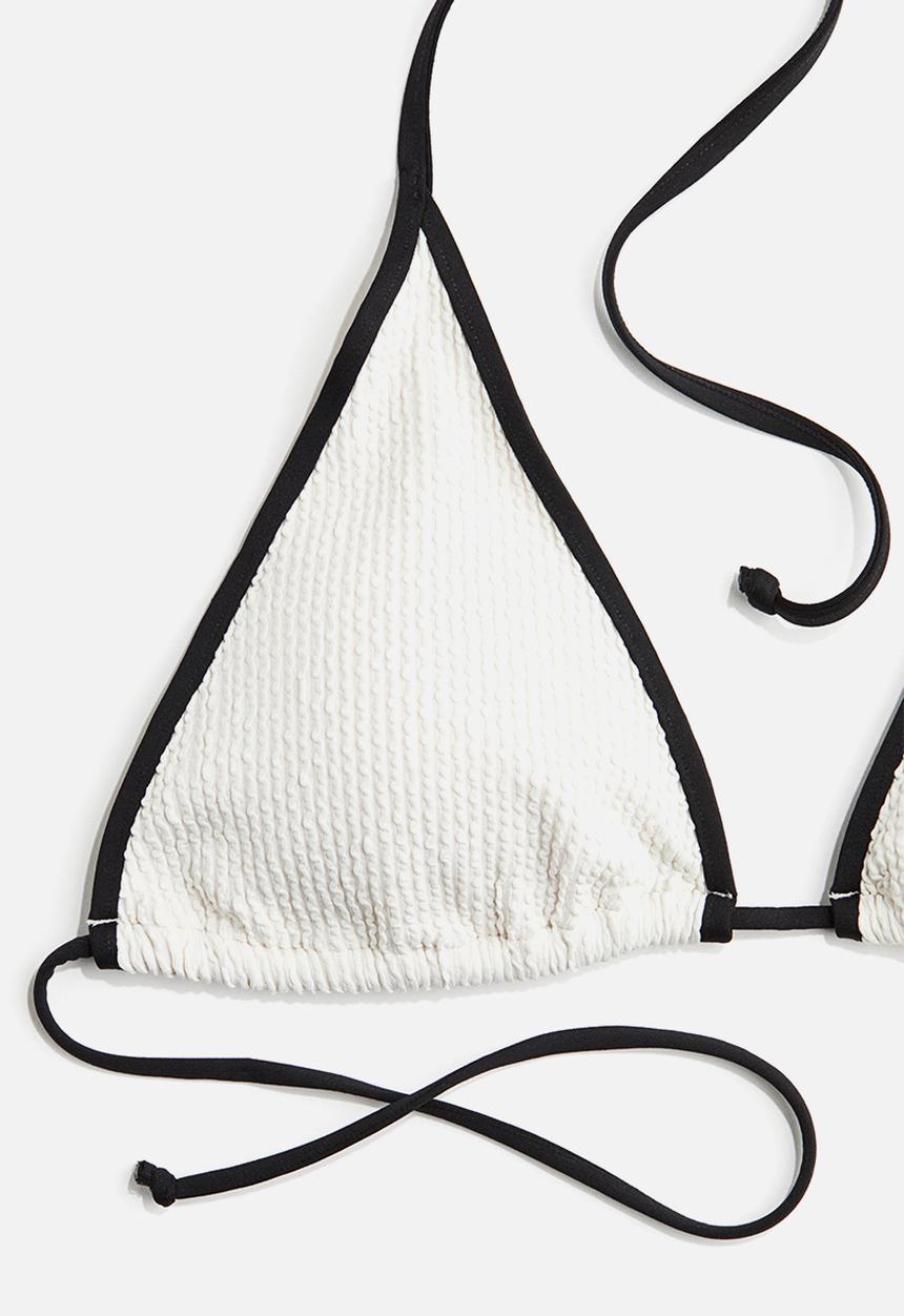 H&M - Padded triangle bikini top - white/black