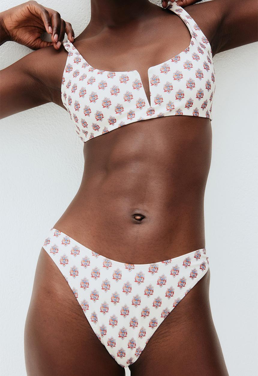 H&M - Cheeky bikini bottoms - white/floral