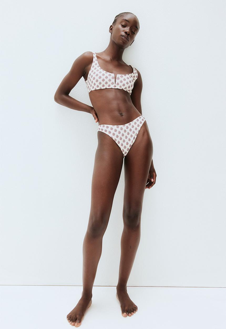 H&M - Cheeky bikini bottoms - white/floral