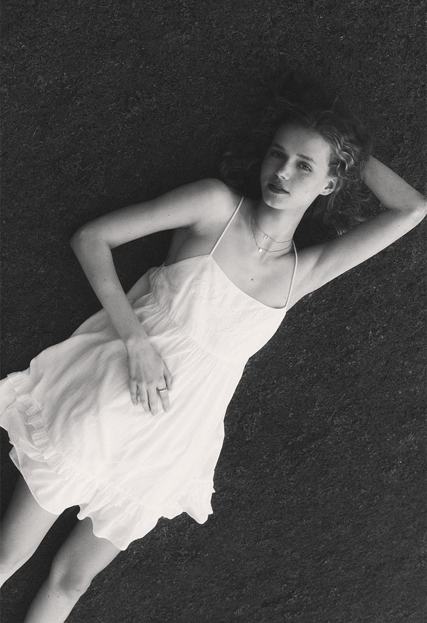 H&M - Cotton strappy dress - white