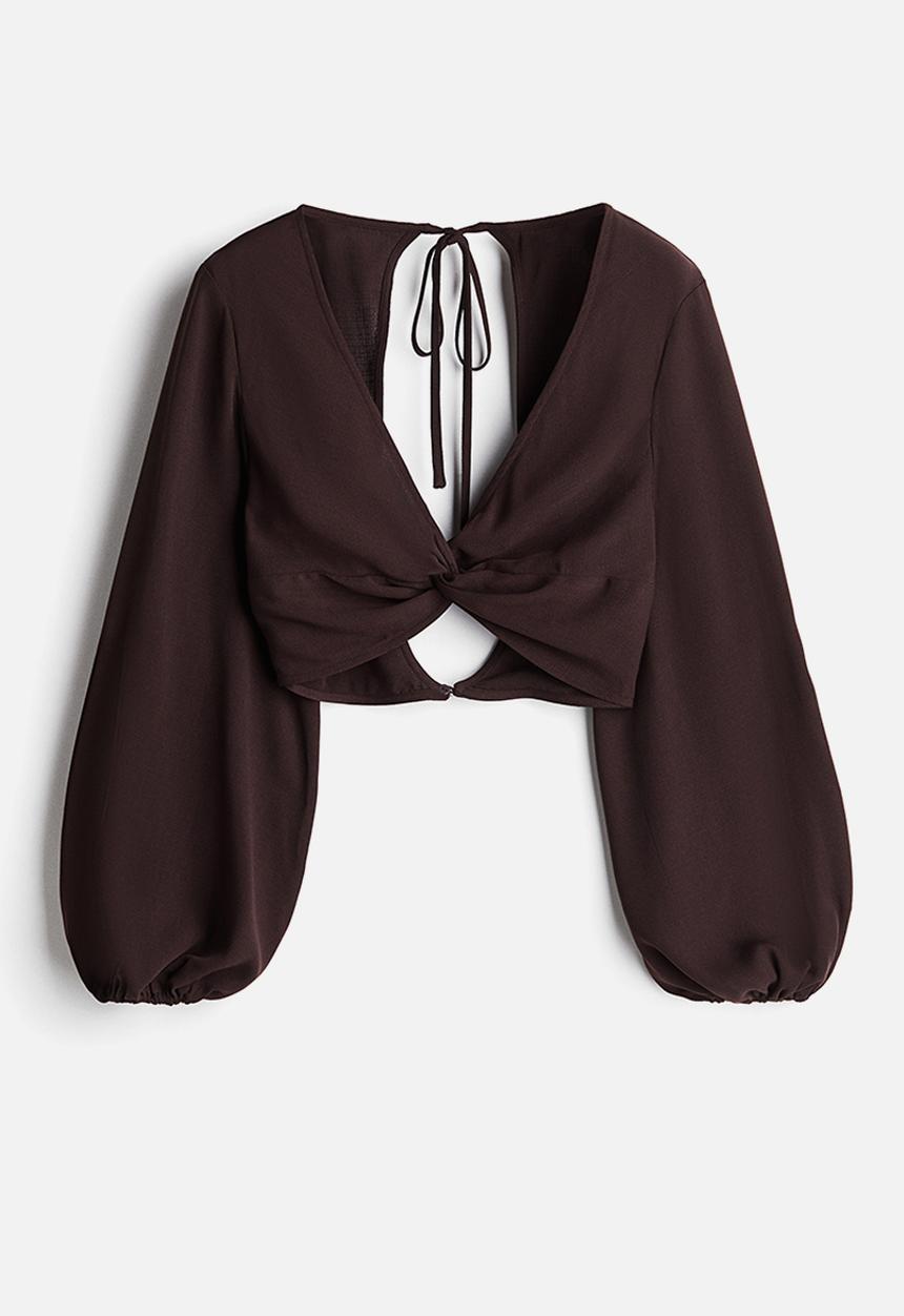H&M - Open-back blouse - burgundy 