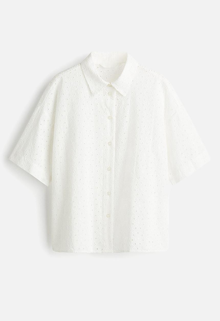 H&M - Broderie anglaise shirt - white