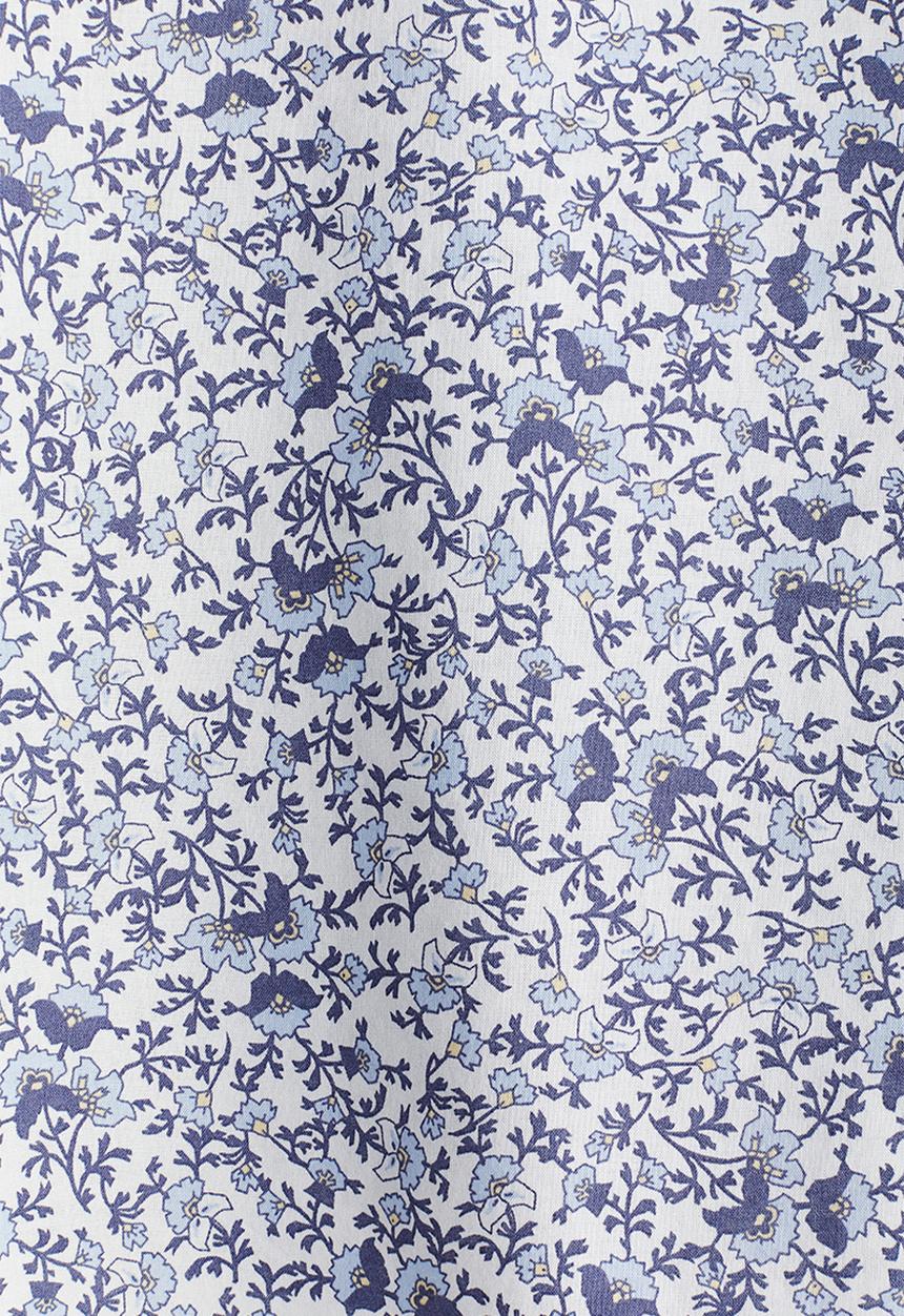 H&M - Frill-trimmed blouse - white & blue floral 