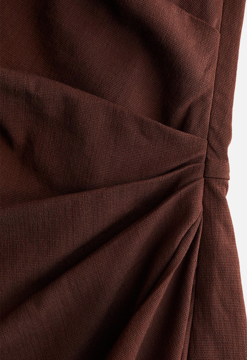 H&M - Draped one-shoulder dress - dark brown