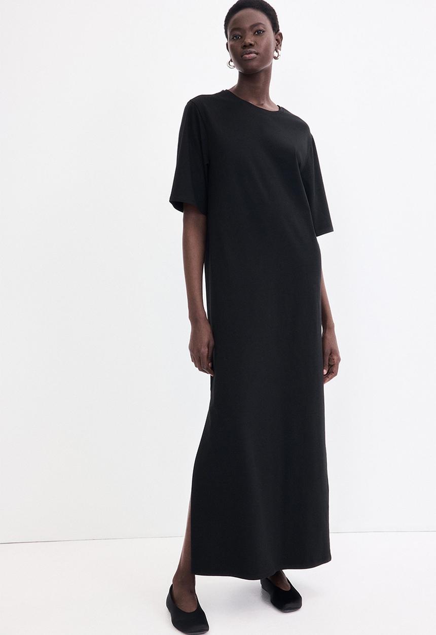 H&M - Long T-shirt dress - black