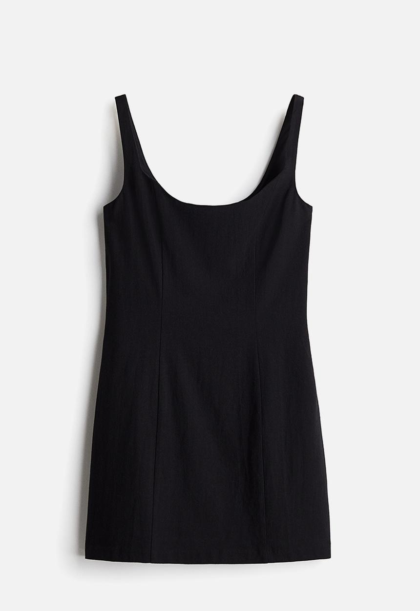 shalom harlow black dress Black Mini Dress with Balloon Skirt and Corset Bodice for Women – Gimaguas