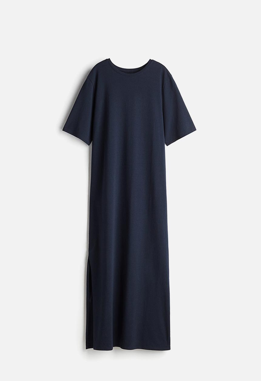H&M - Long t-shirt dress - navy blue 