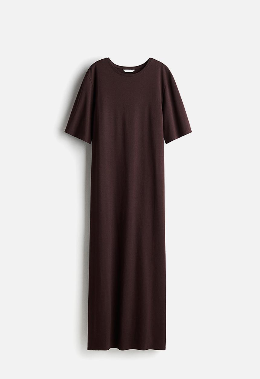 H&M - Long T-shirt dress - dark brown