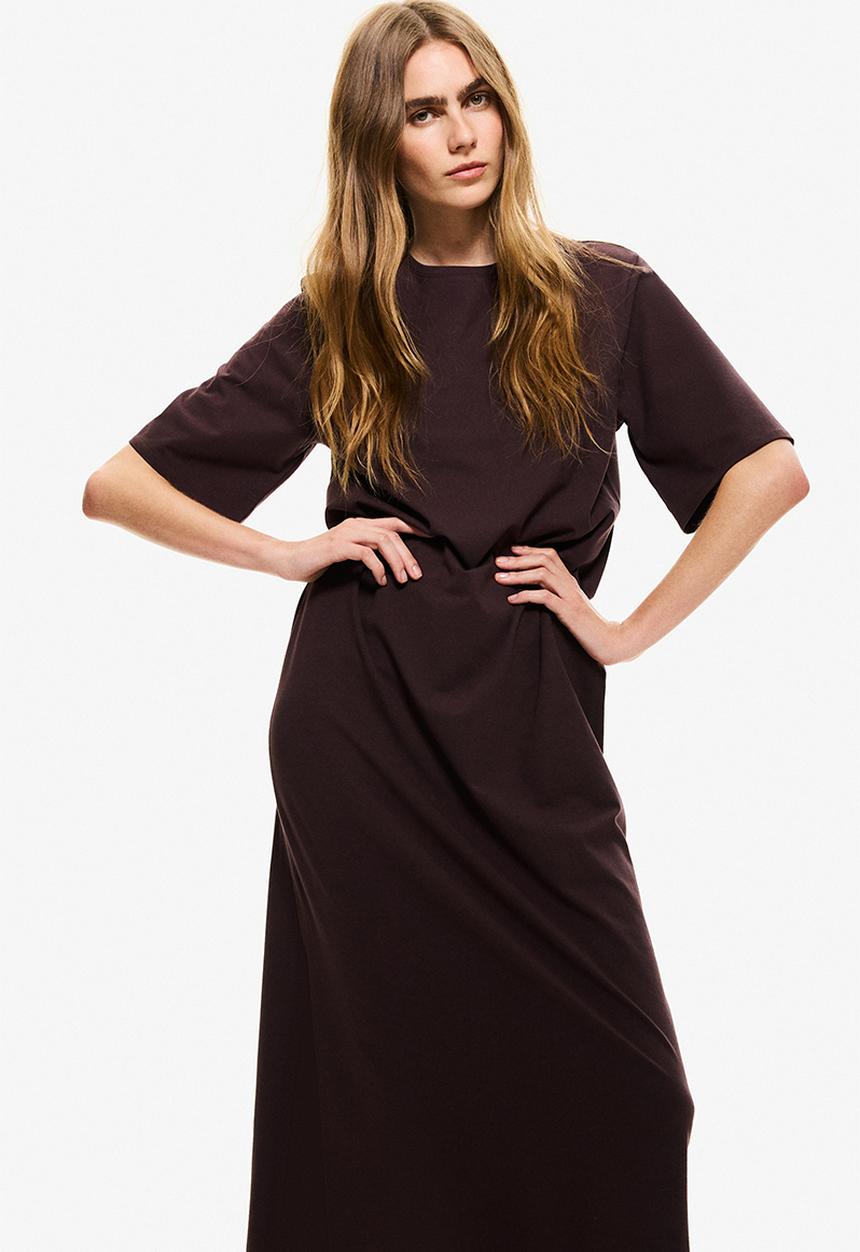 H&M - Long T-shirt dress - dark brown