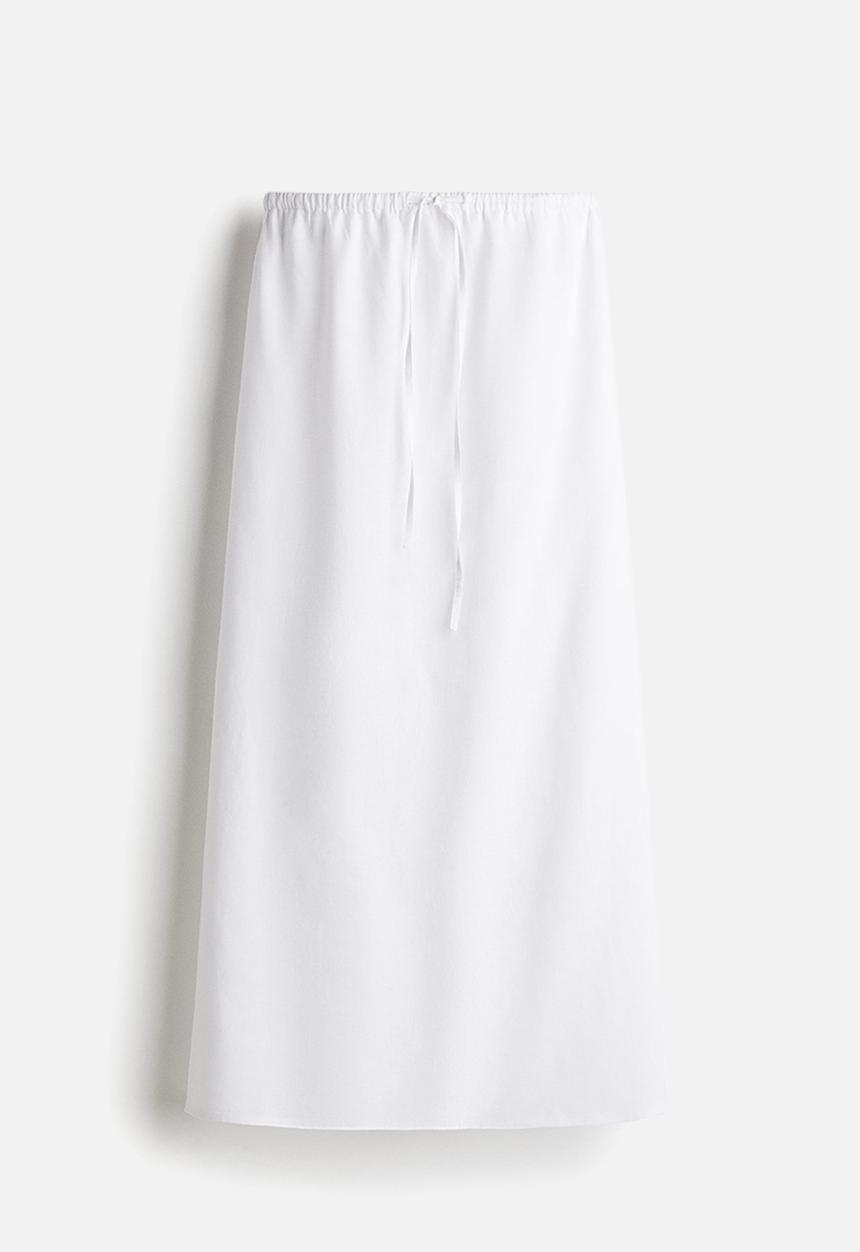 H&M - Linen-blend skirt - white