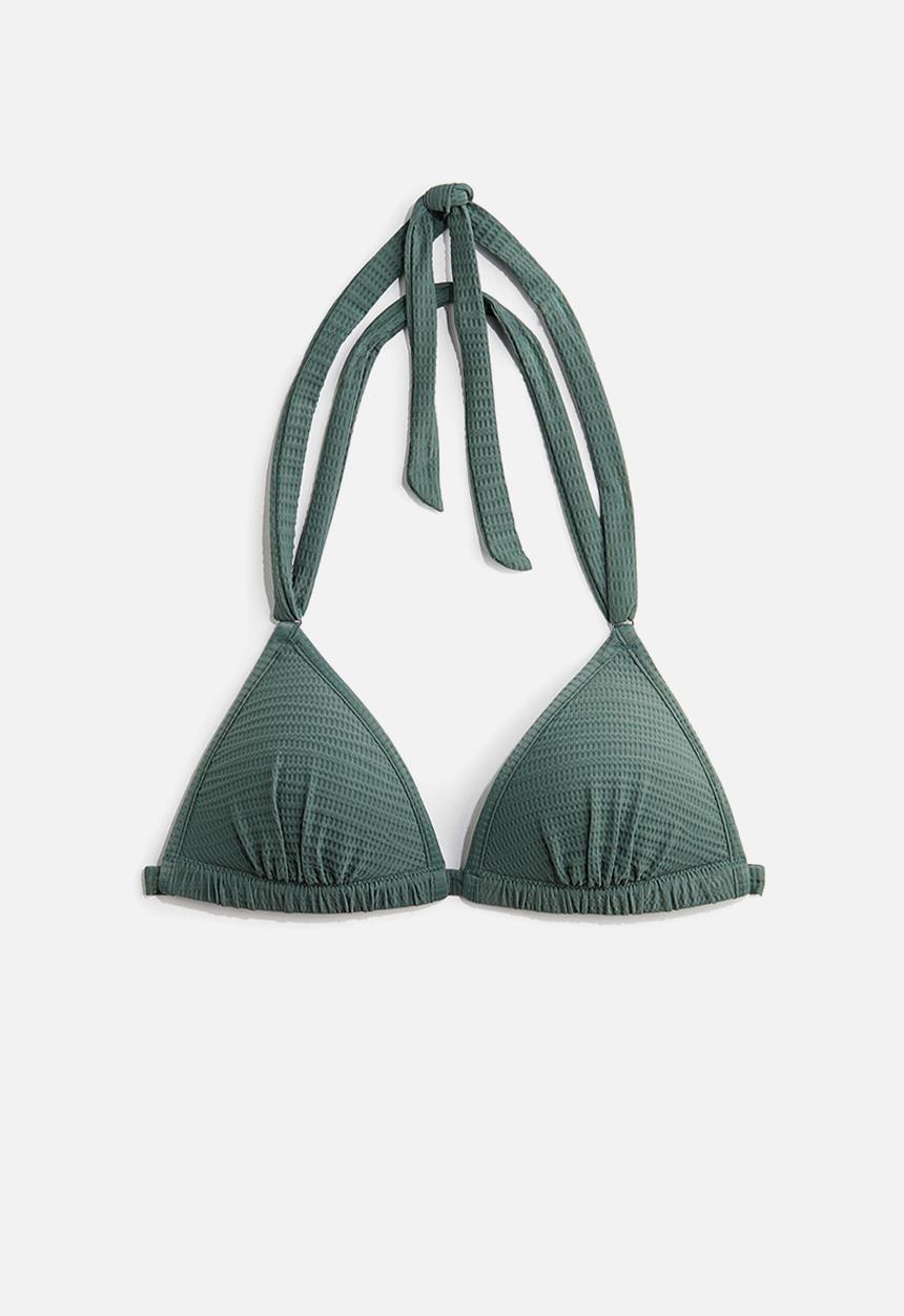H&M - Push-up triangle bikini top - dusty green