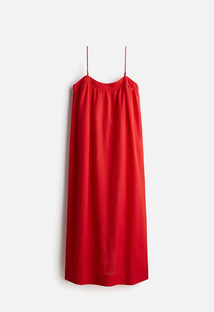 H&M - Crinkled strappy dress - red