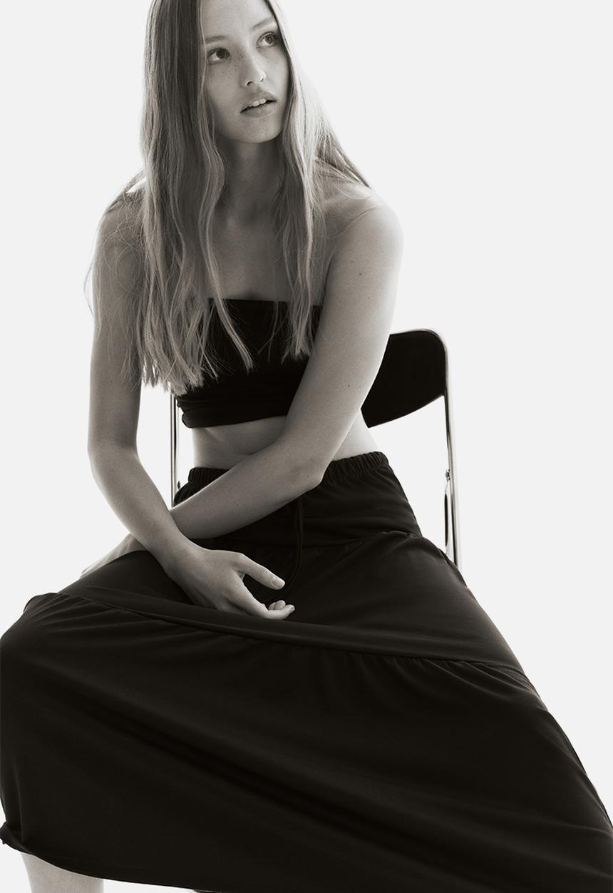 H&M - Tiered maxi skirt - black