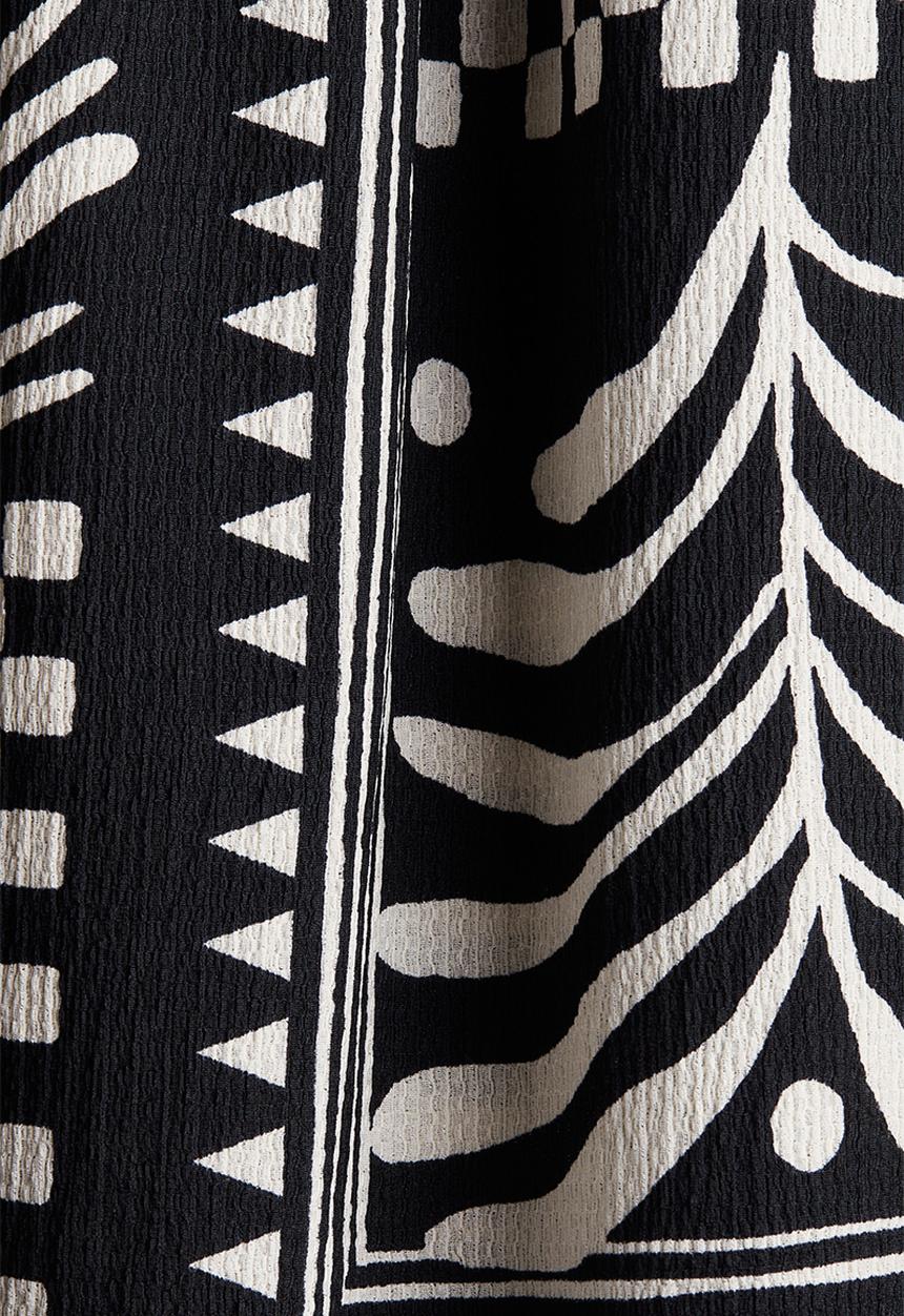 H&M - Crinkled jersey dress - black/patterned 