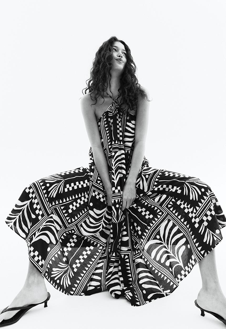 H&M - Strappy dress - black patterned