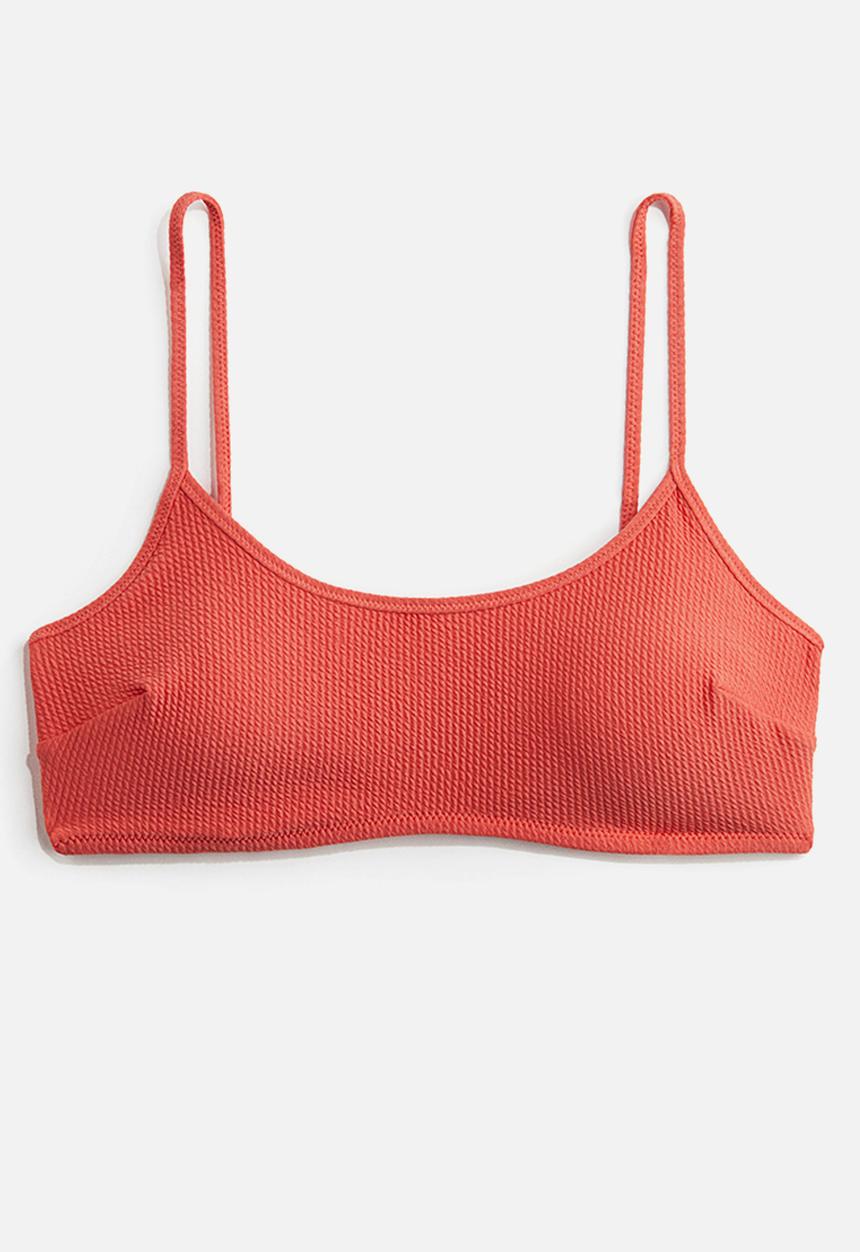 H&M - Padded bikini top - coral red  