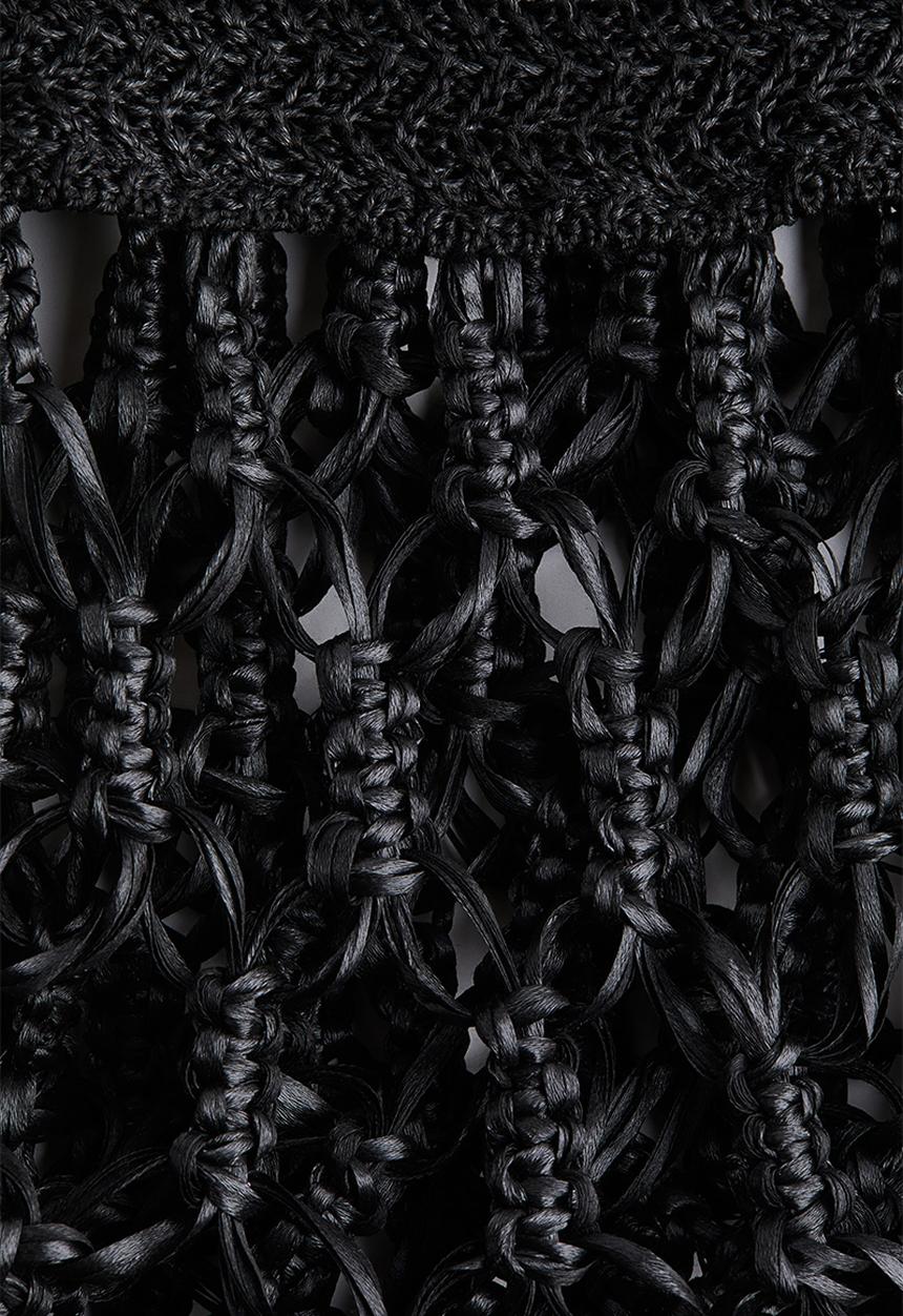 H&M - Fringed crochet-look skirt - black
