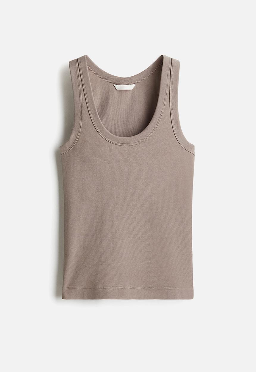 H&M - Fitted vest top - greige