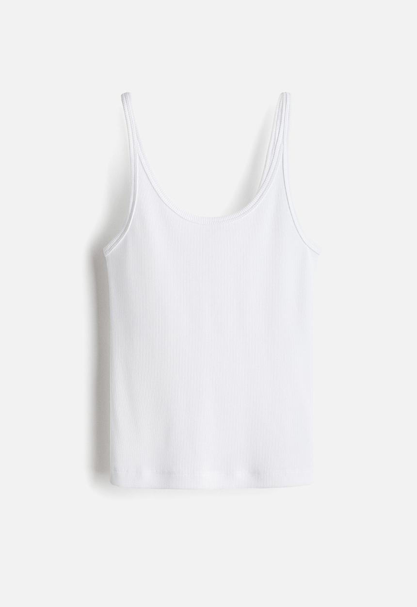 H&M - Ribbed vest top - white
