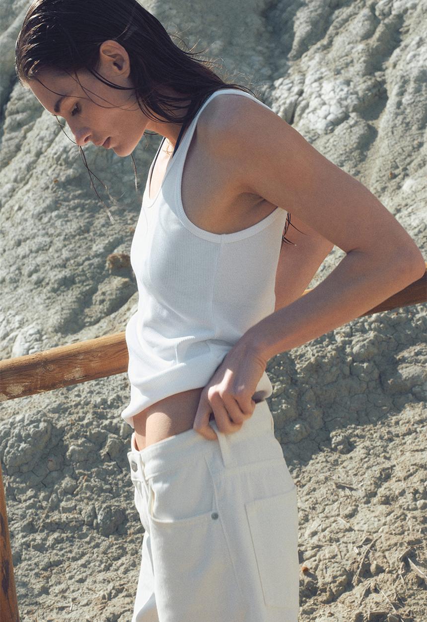 H&M - Ribbed vest top - white