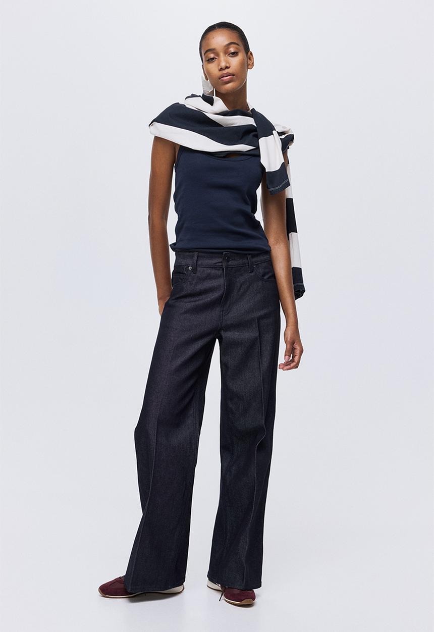 H&M - Fitted vest top - navy blue