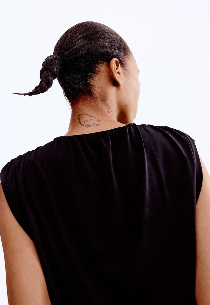 H&M - Draped cropped top - black