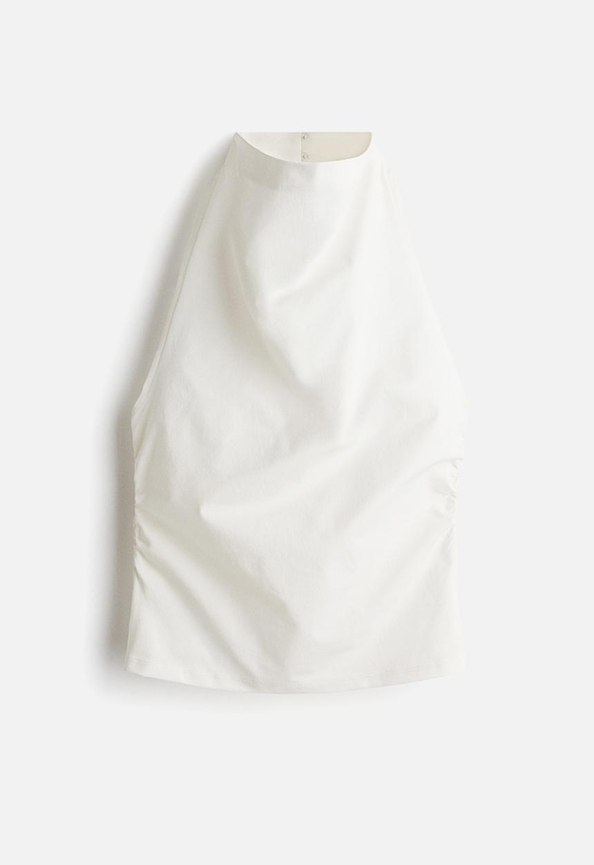 H&M - Draped halterneck top - white
