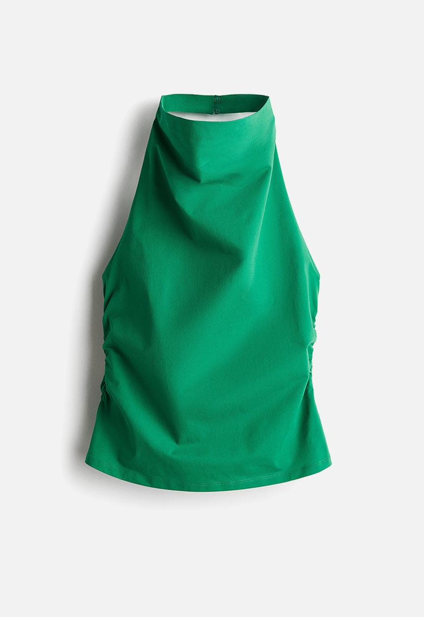 H&M - Draped halterneck top - green