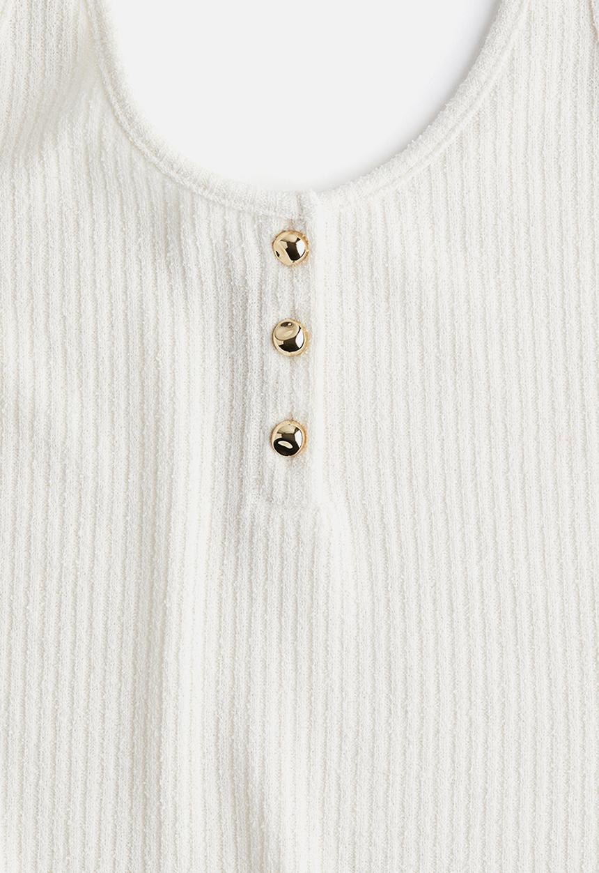 H&M - Rib-knit vest top - white