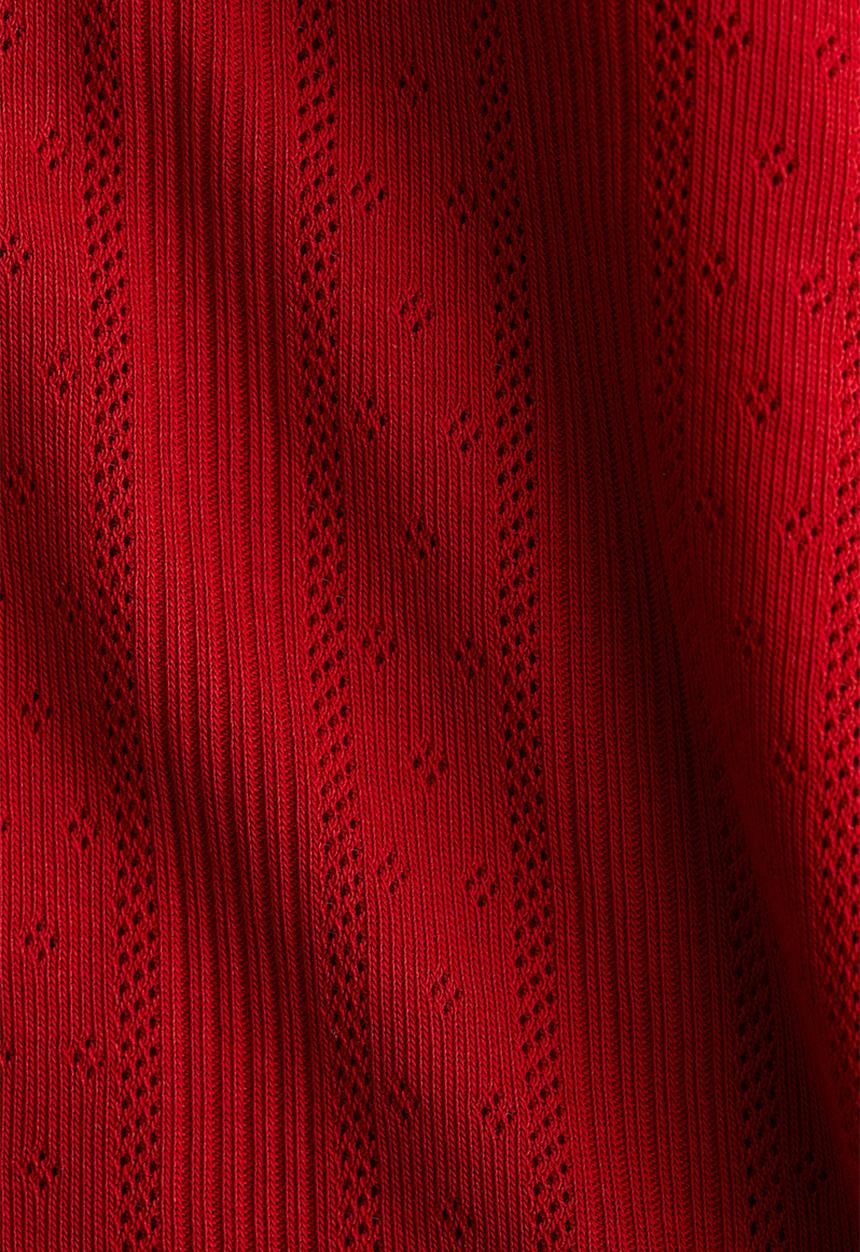 H&M - Cotton pointelle strappy top - red