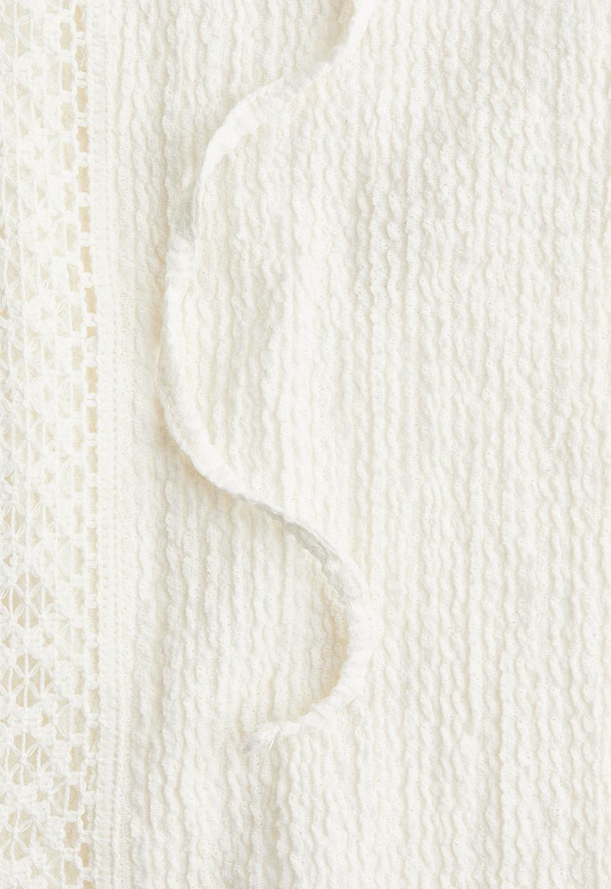 H&M - Textured halterneck top - white