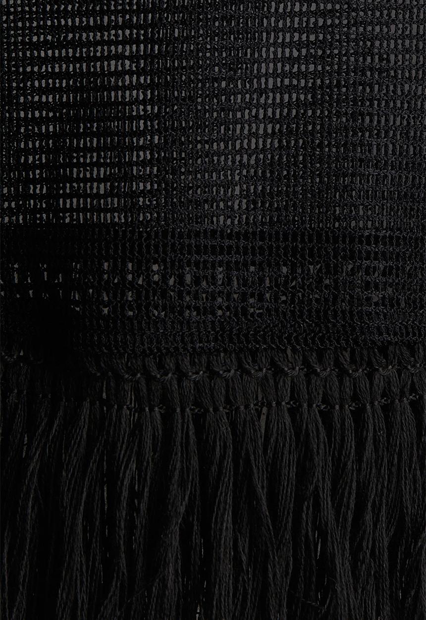 H&M - Fringe-trimmed top - black