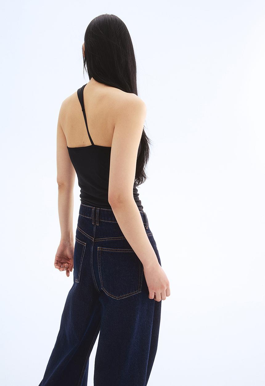 H&M - One-shoulder top - black